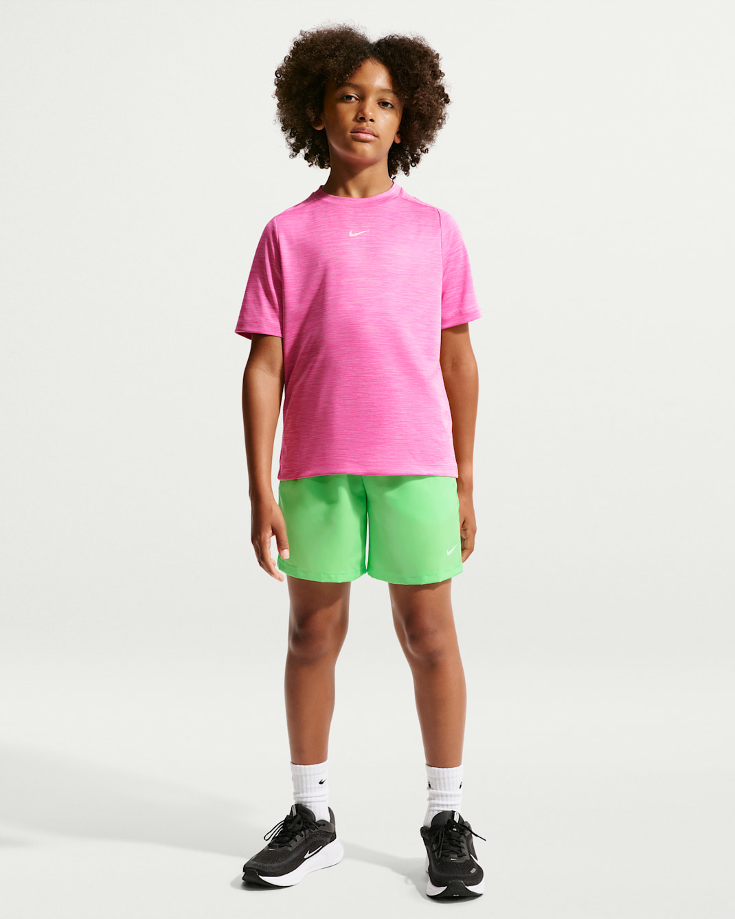 Nike Multi Big Kids' (Boys') Dri-FIT Woven Shorts - Illusion Green/White