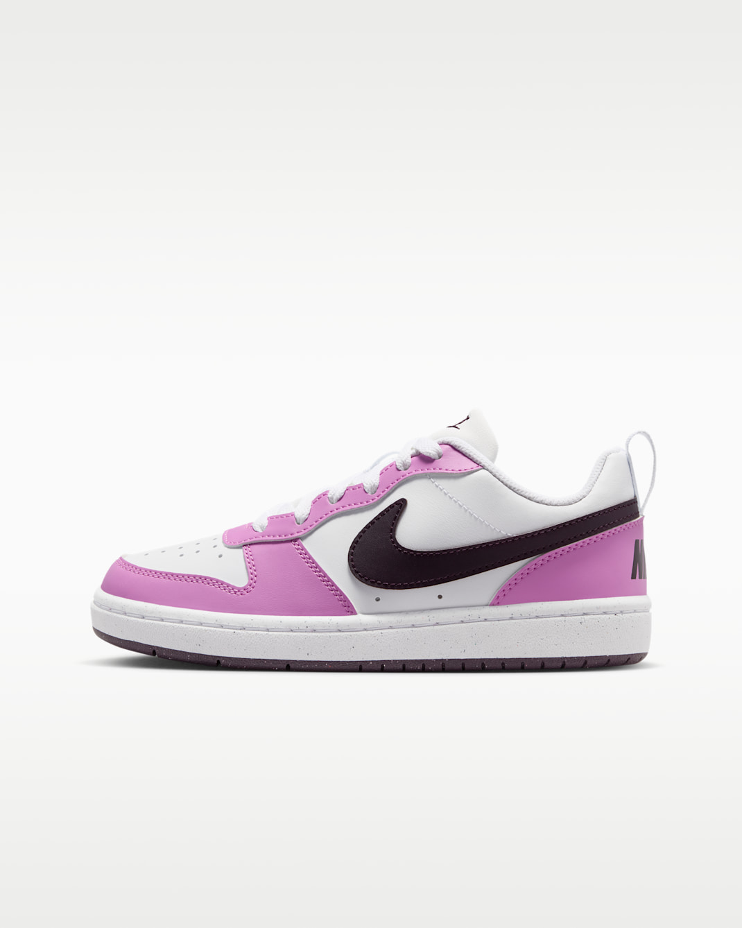 Nike Court Borough Low Recraft Big Kids' Shoes - White/Light Magenta/White/Burgundy Ash