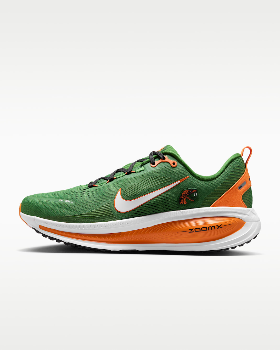 Nike Vomero 18 (Florida A&M) Men's College Road Running Shoes - Fortress Green/Mandarin/White