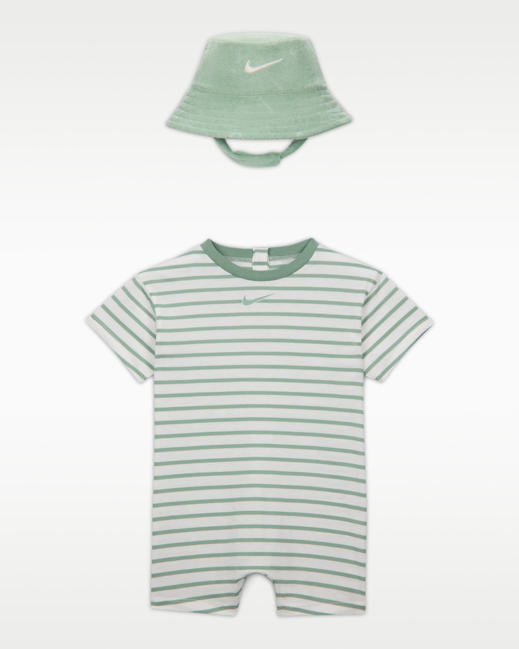 Nike Baby Short Sleeve Romper with Bucket Hat - Steam