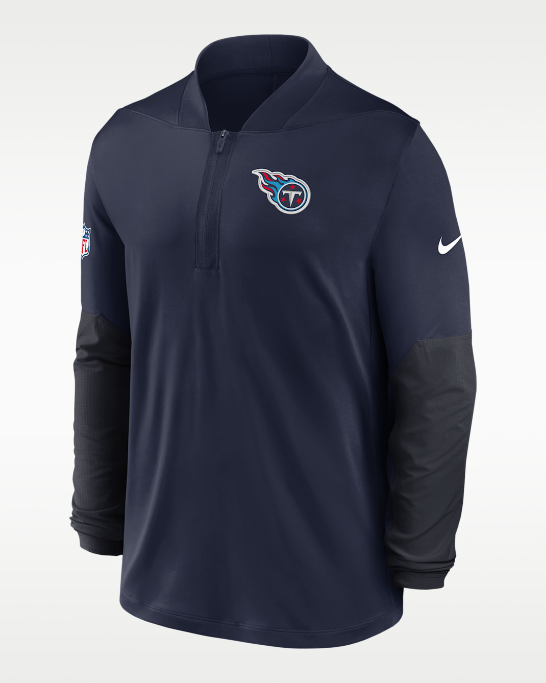 Tennessee Titans Feel The Pressure Men's Nike Dri-FIT NFL 1/2-Zip Top - Navy