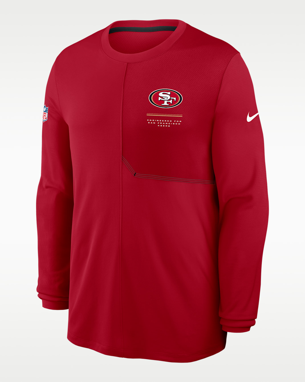 San Francisco 49ers Sideline Coach Men's Nike Dri-FIT NFL Long-Sleeve Top - Red
