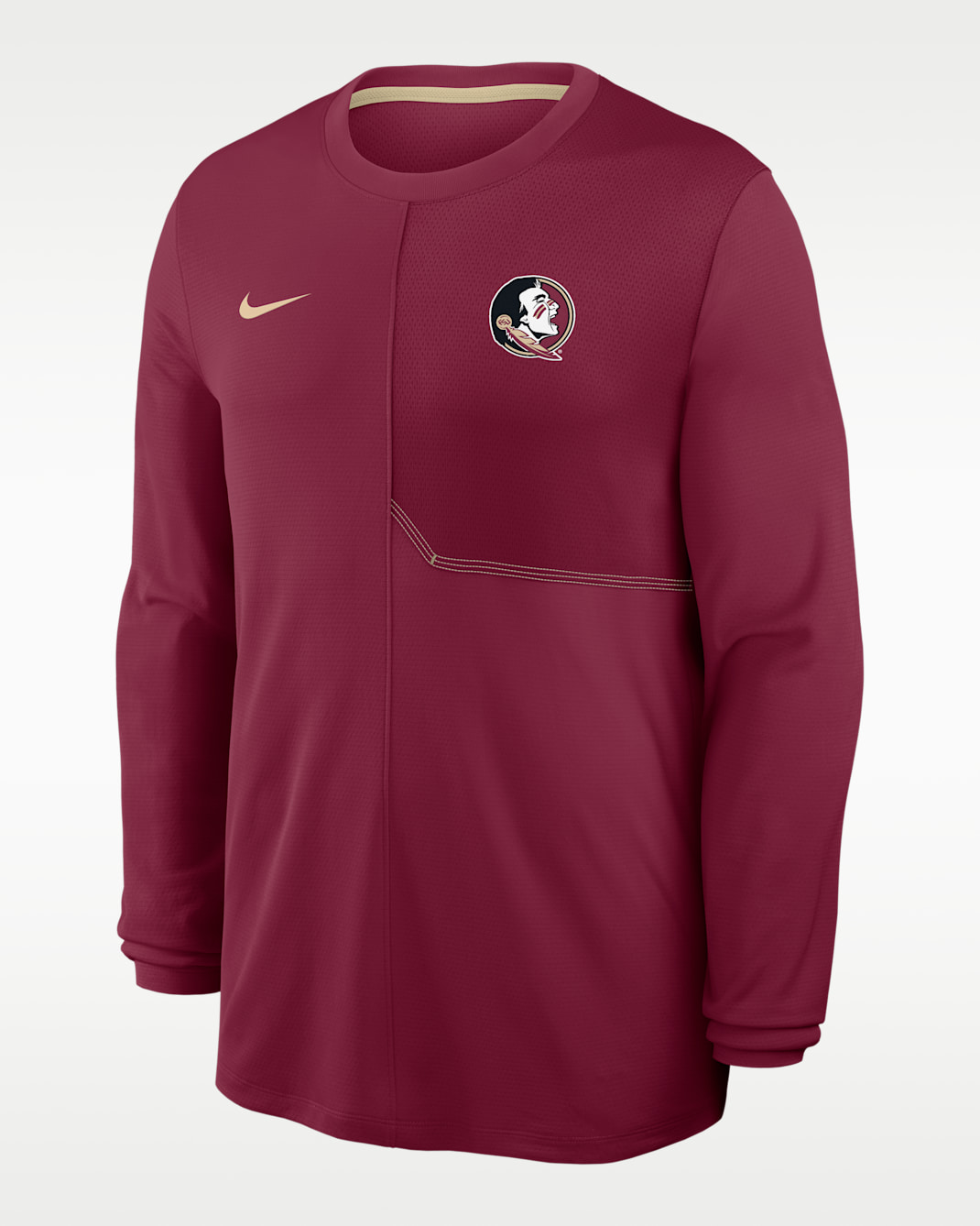 Florida State Sideline Coach Men's Nike Dri-FIT College Long-Sleeve Top - Team Maroon/Team Gold