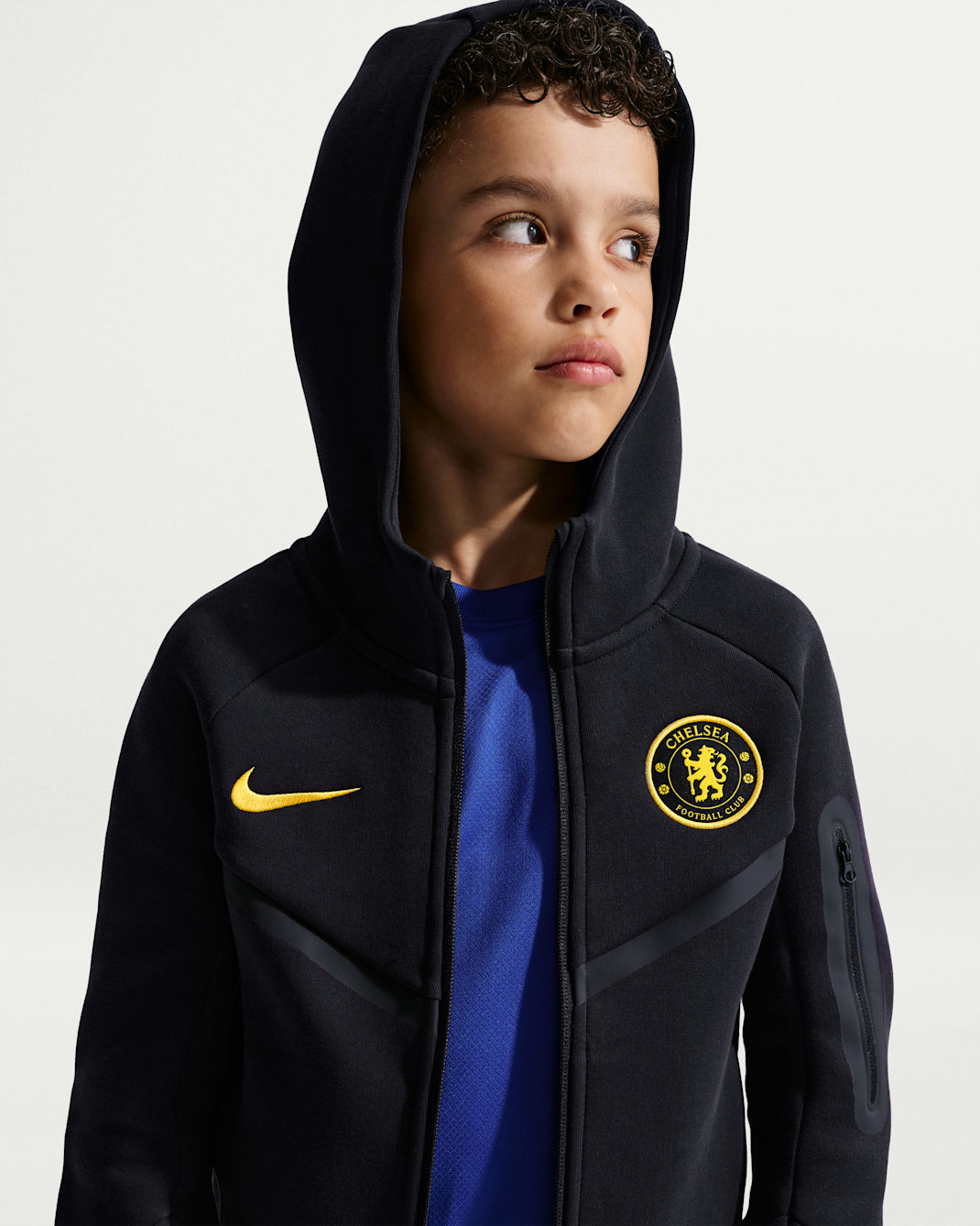 Chelsea FC Tech Fleece Big Kids' (Boys') Nike Soccer Full-Zip Hoodie