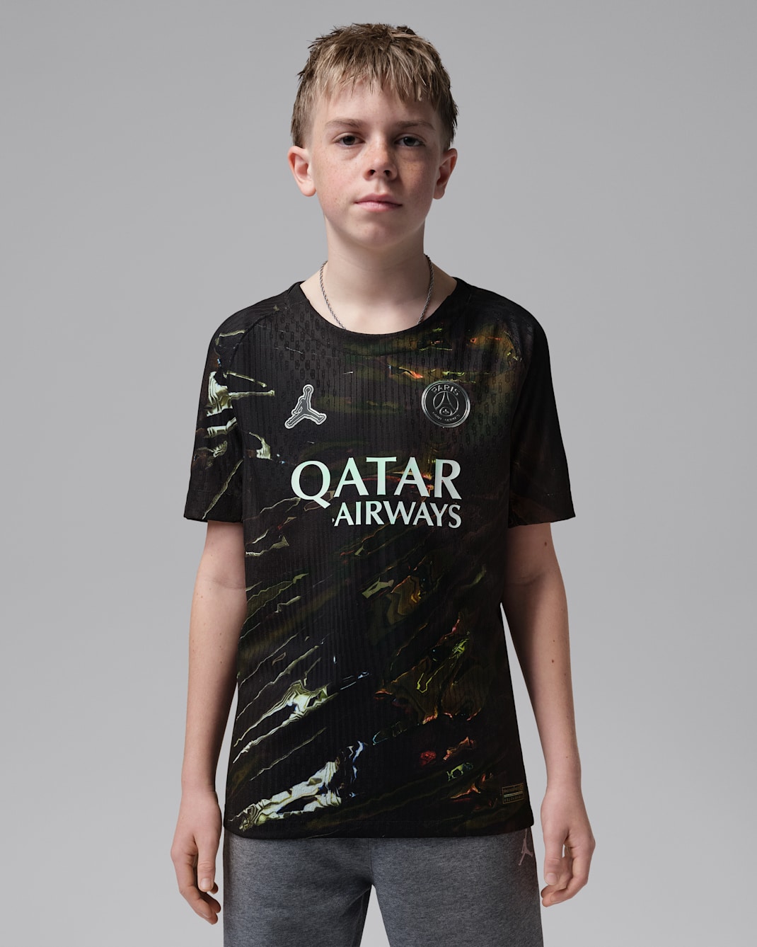 Paris Saint-Germain 2026 Spieltag-Edition Jordan Dri-FIT ADV authentisches Fußballtrikot (ältere Kinder) - Schwarz/Weiß/Schwarz