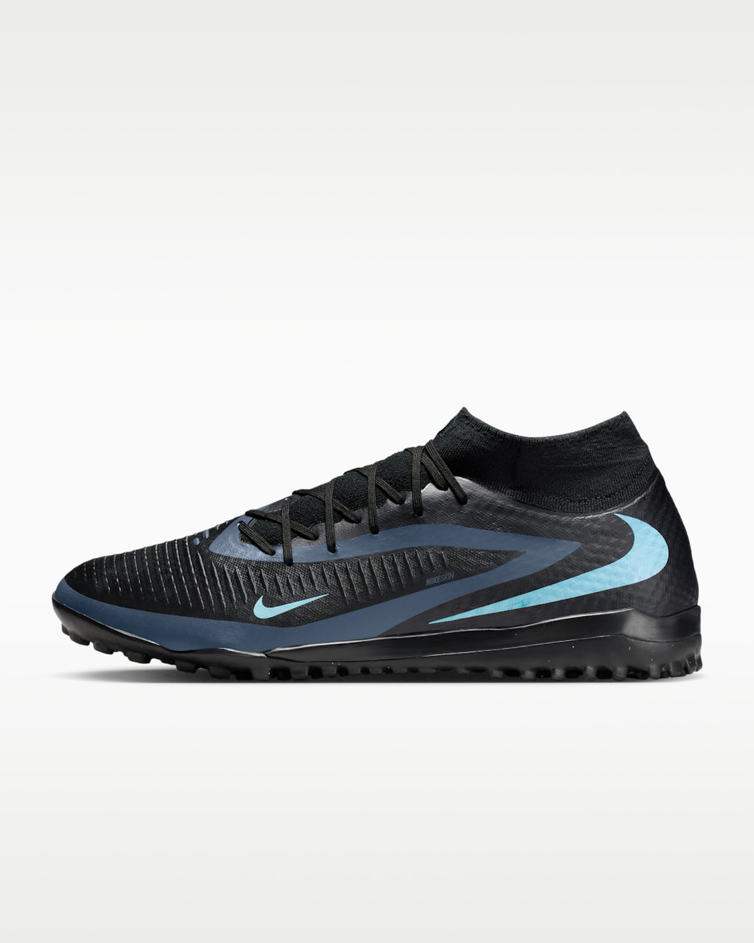 Tacos de fútbol para pasto sintético (turf) Nike Phantom 6 High Academy - Negro/Negro