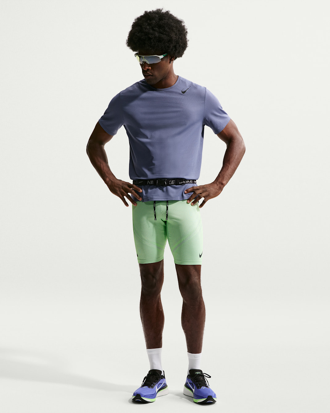 Ανδρικό κολάν για τρέξιμο Dri-FIT ADV στο 1/2 του μήκους Nike AeroSwift - Lime Blast/Steam/Light Silver/Μαύρο