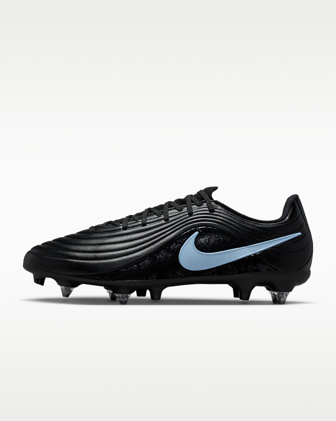 Nike Tiempo Maestro Academy Soft-Ground Low-Top Football Boots - Black/Ice Blue