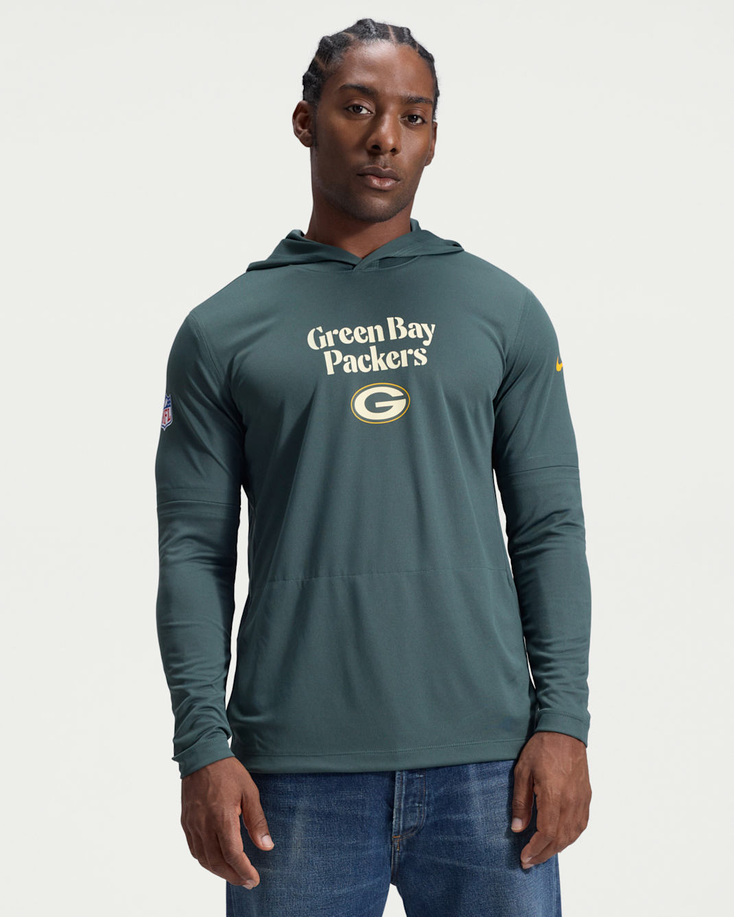 Green Bay Packers Rivalries Collection Sideline Men's Nike Dri-FIT NFL Long-Sleeve Hooded Top - Green
