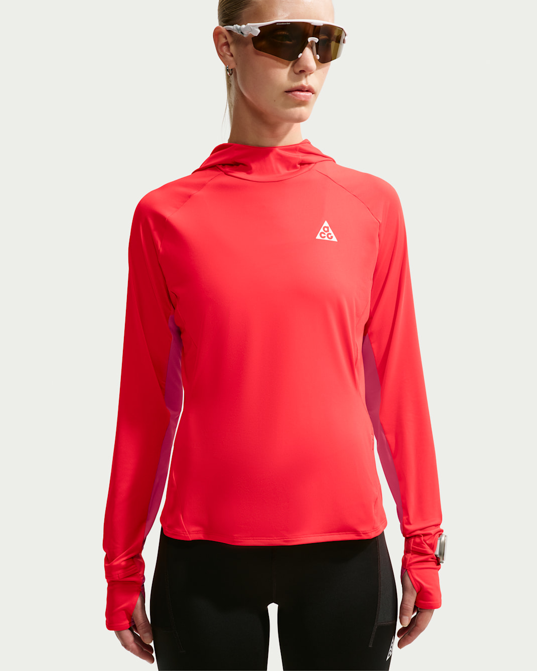 Nike ACG Women's UV-Resistant Hooded Trail Running Mid-Layer Top - Light Crimson/Desert Pink/Summit White