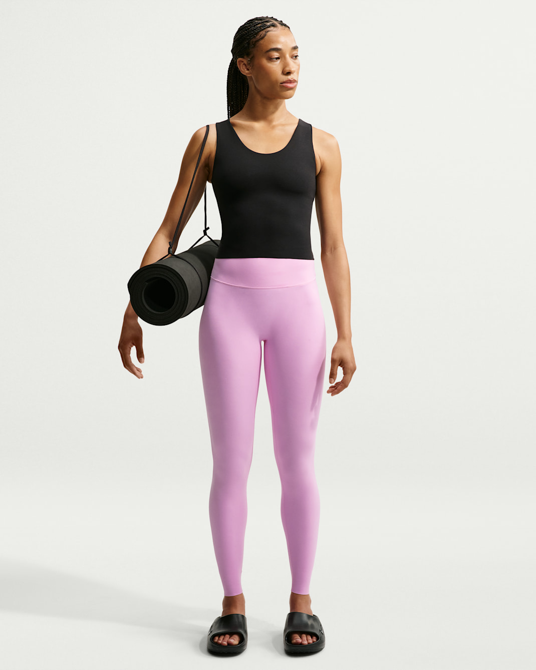 Legging taille haute coupe longue sans couture avant Nike Zenvy pour femme - Pink Rise/Cool Grey