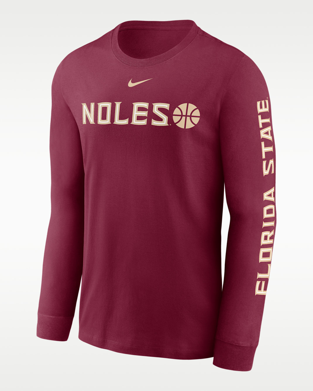 Florida State Basketball Icon Men's Nike College Long-Sleeve T-Shirt - Garnet