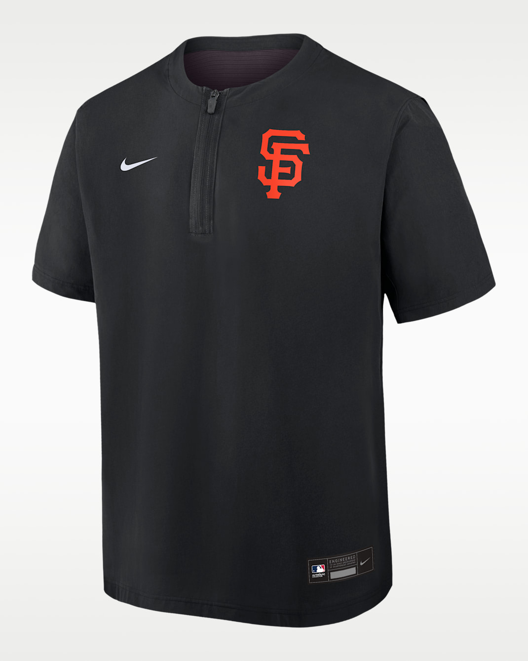 San Francisco Giants Authentic Collection Men's Nike Dri-FIT MLB 1/4-Zip Short-Sleeve Windshirt - Black