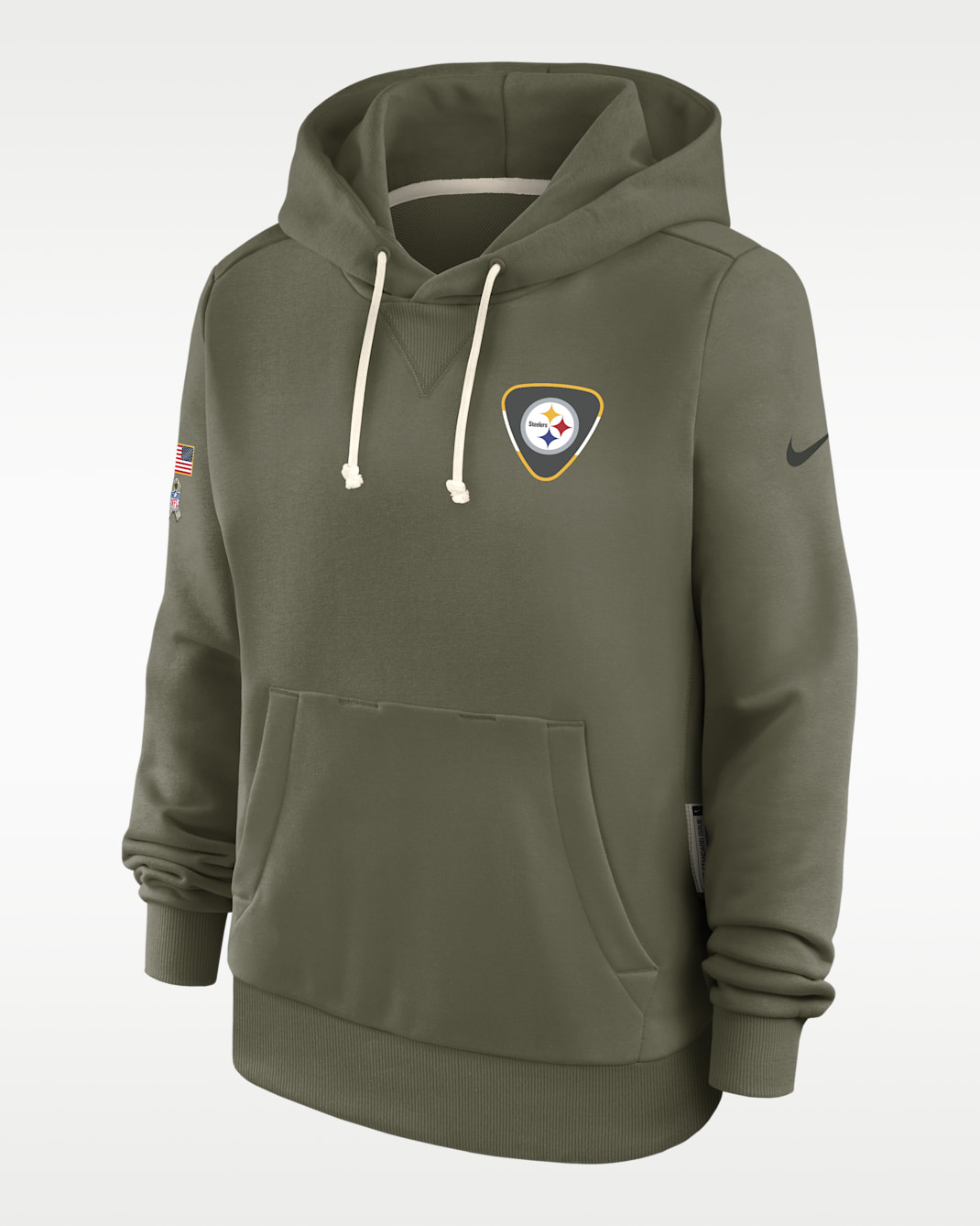 Pittsburgh Steelers Salute to Service Sideline Women's Nike Dri-FIT NFL Pullover Hoodie - Olive