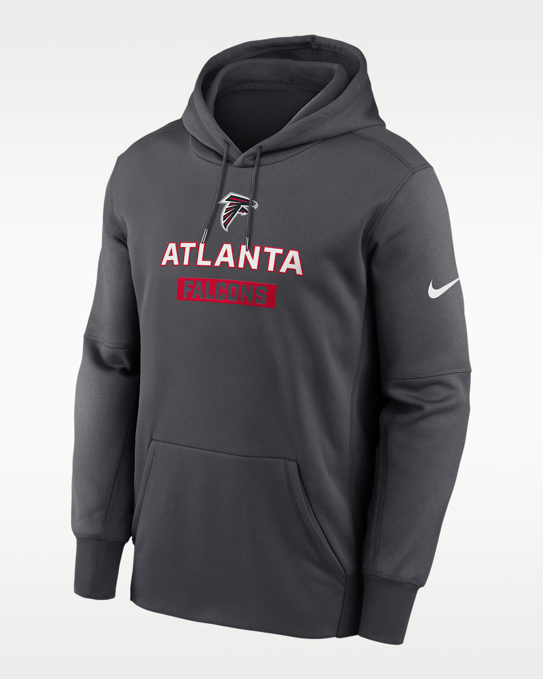 Atlanta Falcons Toss Sweep Men’s Nike Therma NFL Pullover Hoodie - Anthracite