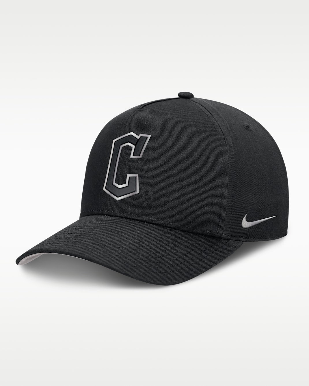 Gorra de rejilla Nike Dri-FIT de la MLB ajustable y con estructura A-Frame para hombre Cleveland Guardians Rise - Negro