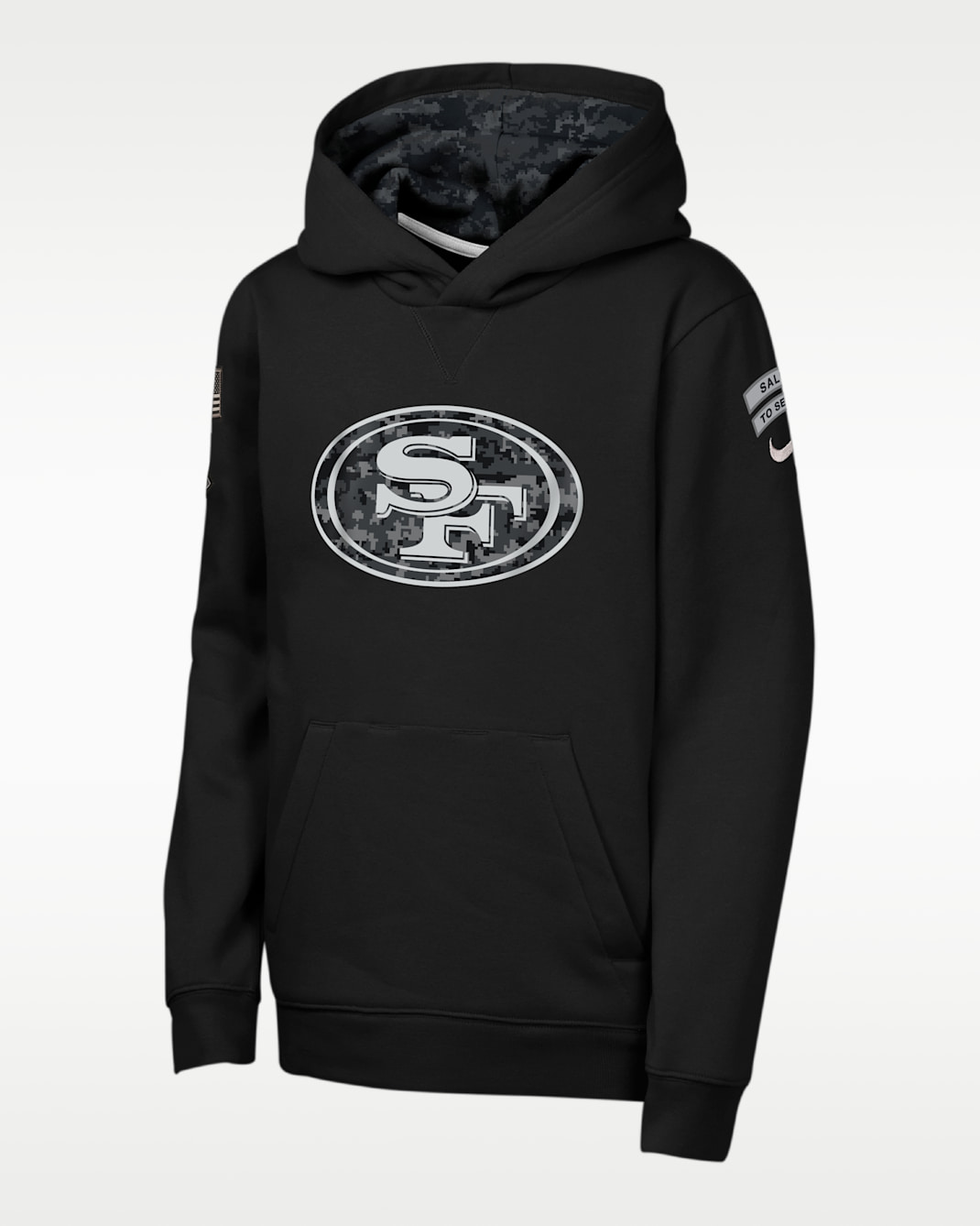 San Francisco 49ers Salute to Service Sideline Club Big Kids' Nike NFL Pullover Hoodie - Black