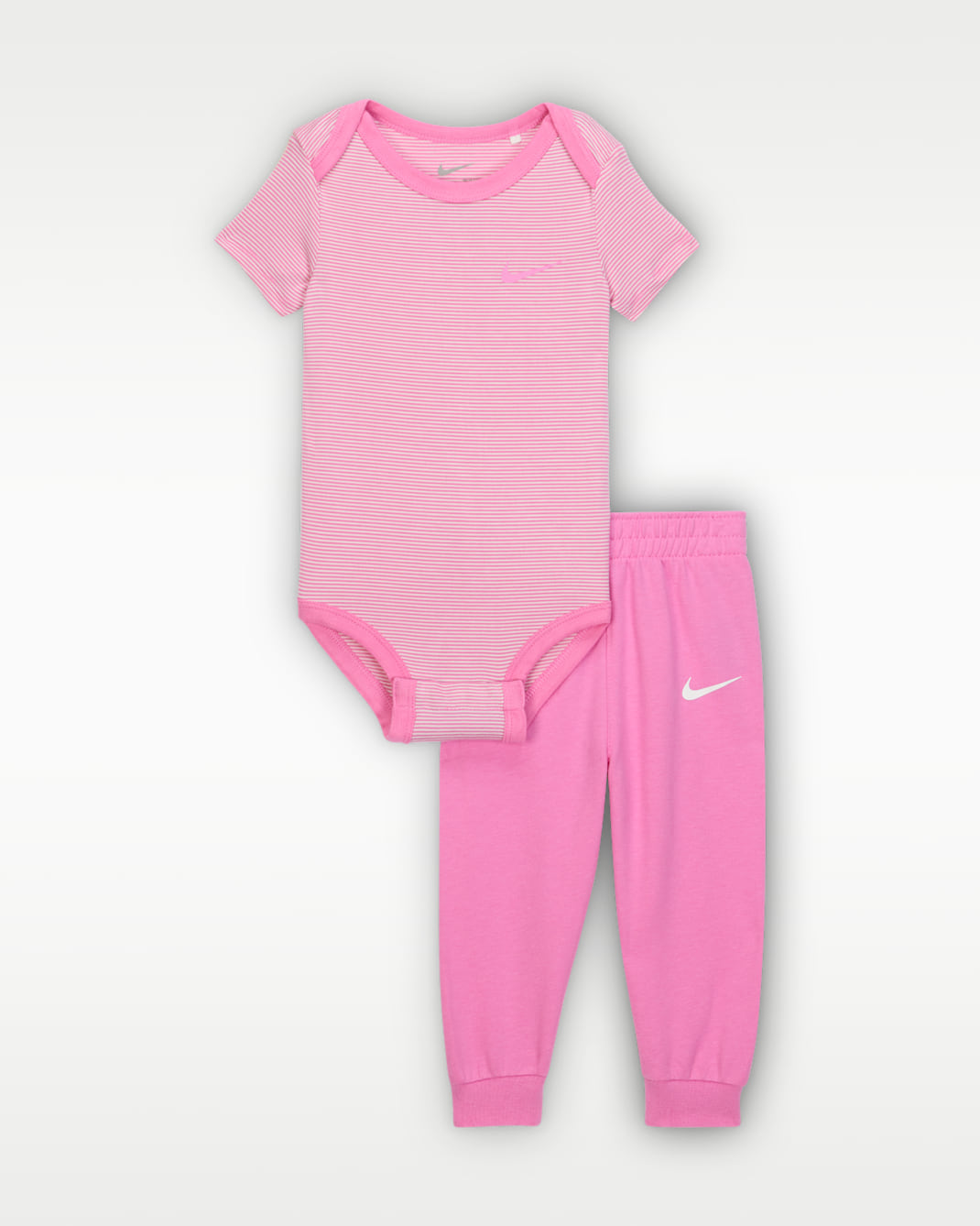 Nike Baby Striped Bodysuit and Joggers Set - Playful Pink