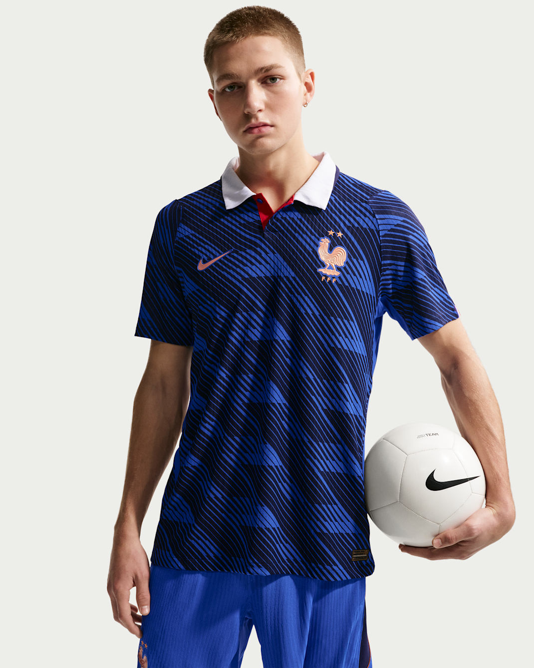 Męska koszulka piłkarska Nike Aero-FIT Authentic FFF Match 2026/27 (wersja domowa) - Game Royal/Blackened Blue/Biel/Metallic Copper