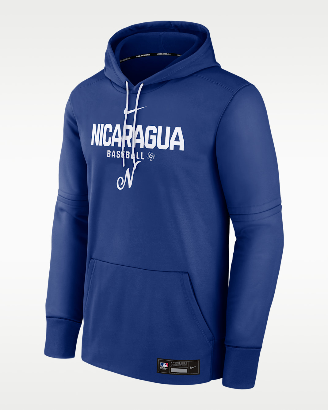 Nicaragua National Baseball Team 2026 World Baseball Classic Authentic Collection Men's Nike Therma Pullover Hoodie - Royal