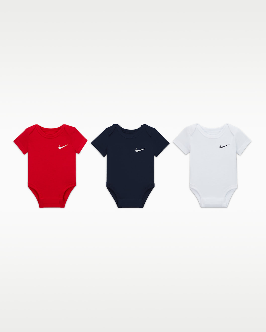 Nike Baby (0–9M) Swoosh Bodysuits (3-Pack) - Multi-Colour/Obsidian/Red