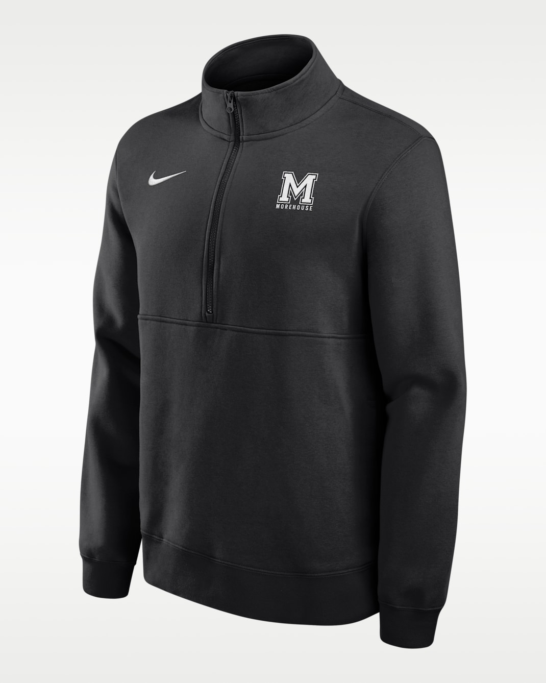 Nike College Club (Morehouse College Maroon Tigers) Men's Fleece Half-Zip Top - Black
