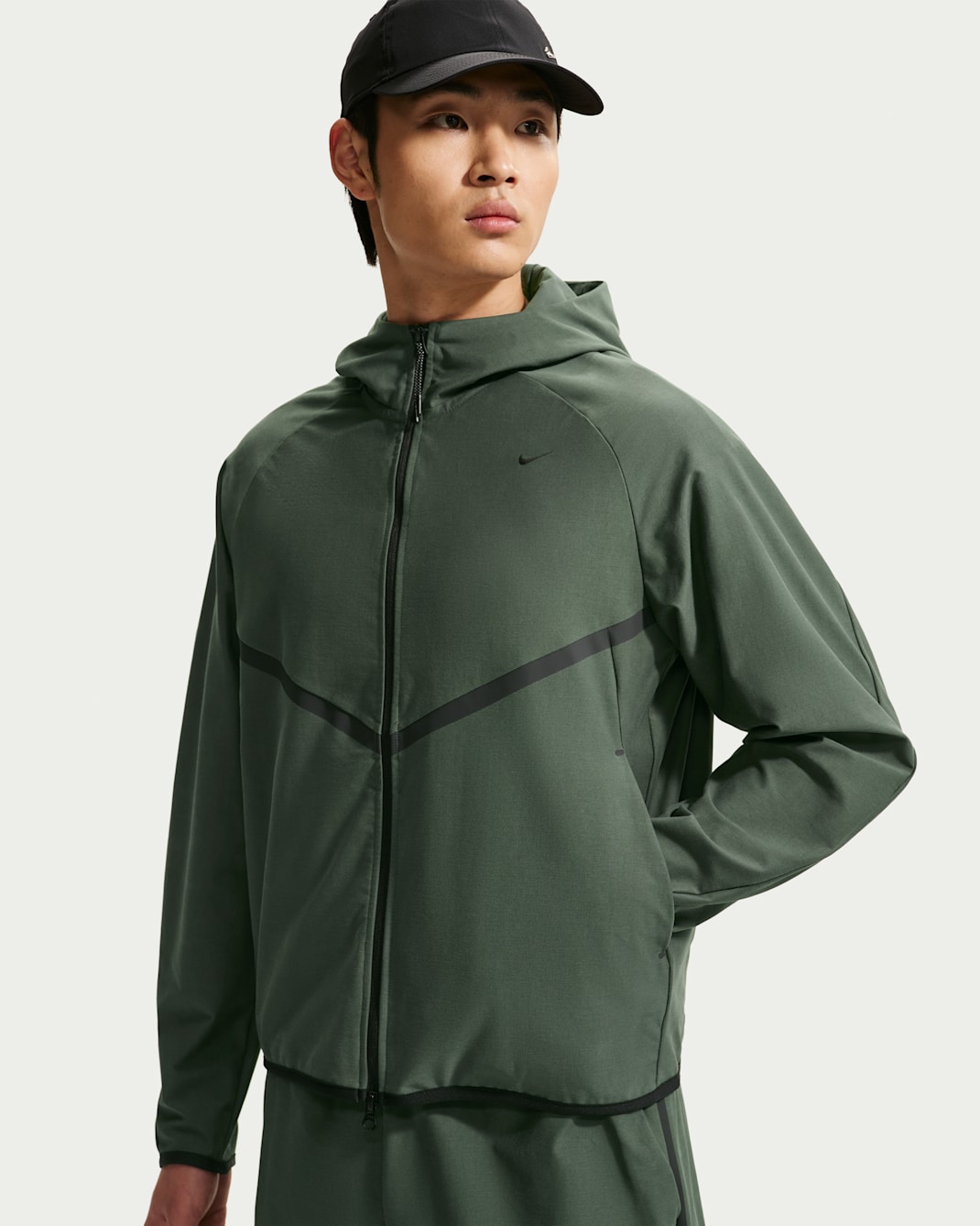 Nike Tech Men's Shori-Knit Full-Zip Windrunner Jacket - Camo Green/Black