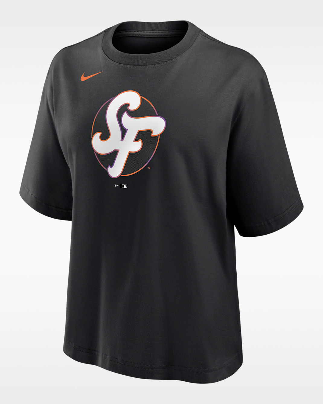 Playera Nike de la MLB para mujer San Francisco Giants City Connect Boxy - Negro