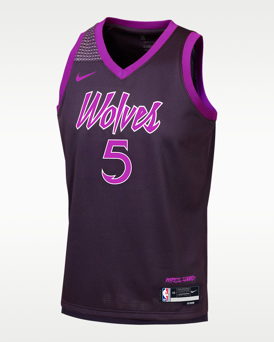 Jersey Nike de la NBA Swingman para niños talla grande de Anthony Edwards de los Minnesota Timberwolves City Edition - Morado