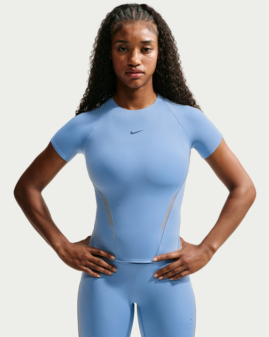 Nike Universa Women's Dri-FIT Short-Sleeve Top - Work Blue/Chambray/New Slate