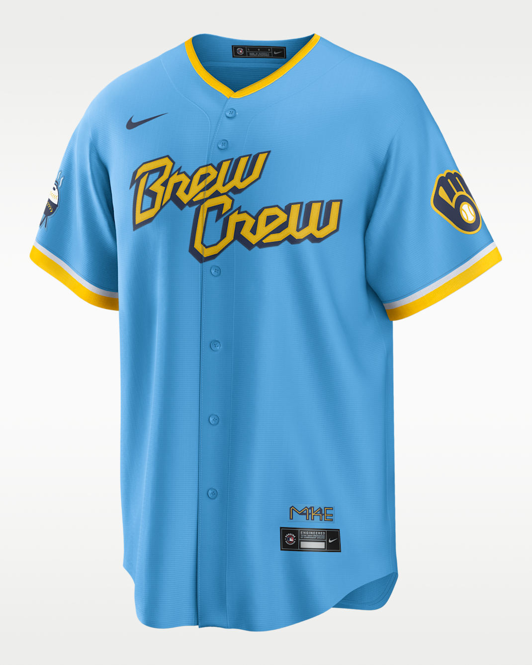 Jersey de béisbol Replica para hombre MLB Milwaukee Brewers City Connect (Christian Yelich) - Azul pólvora