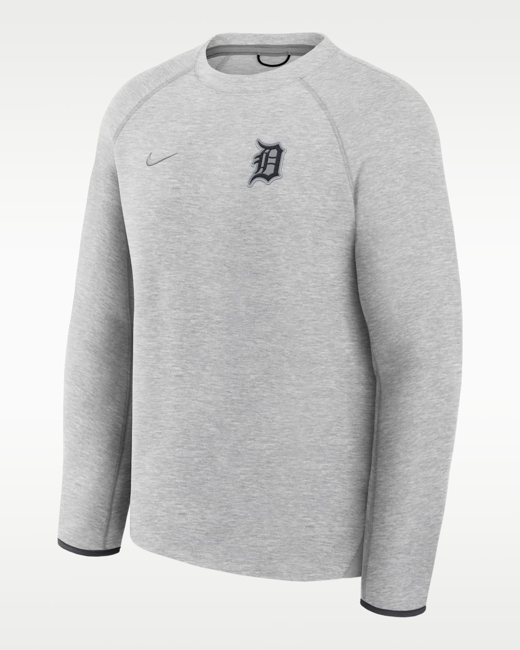 Sudadera de cuello redondo sin cierre Nike de la MLB para hombre Detroit Tigers Tech Fleece - Gris