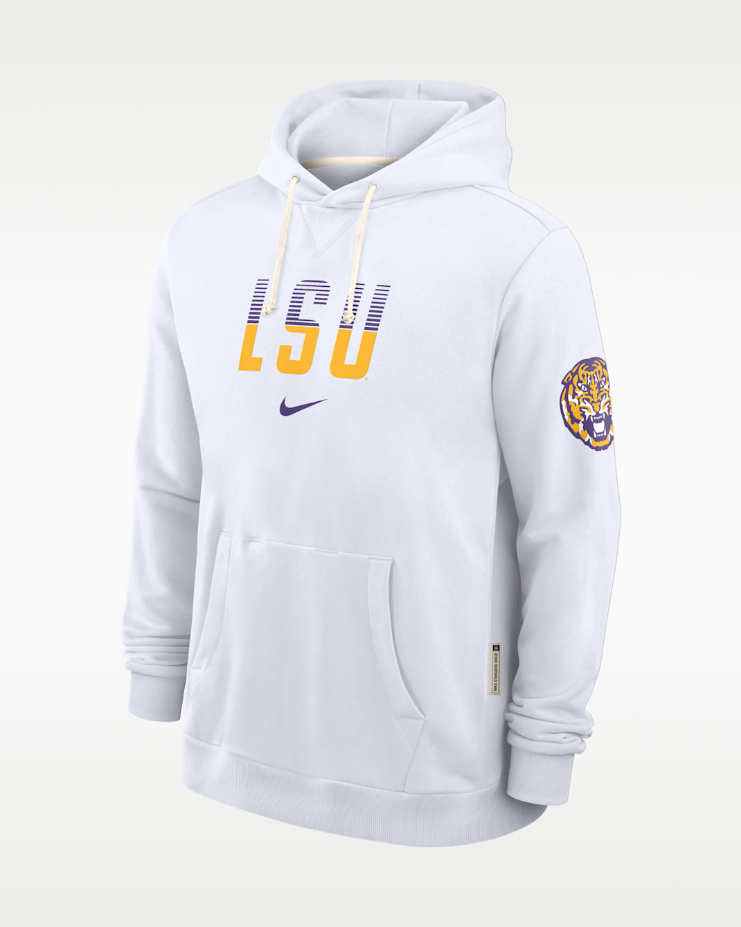 Sudadera con gorro sin cierre universitaria Nike Dri-FIT para hombre LSU Sideline Standard Issue - Blanco