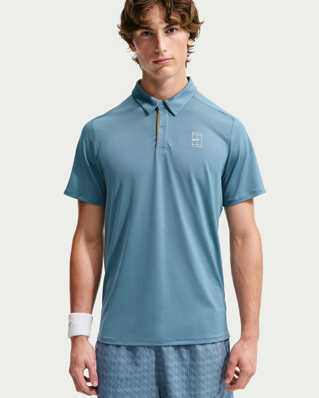 NikeCourt Advantage Men's Dri-FIT Tennis Polo - Smokey Blue/White