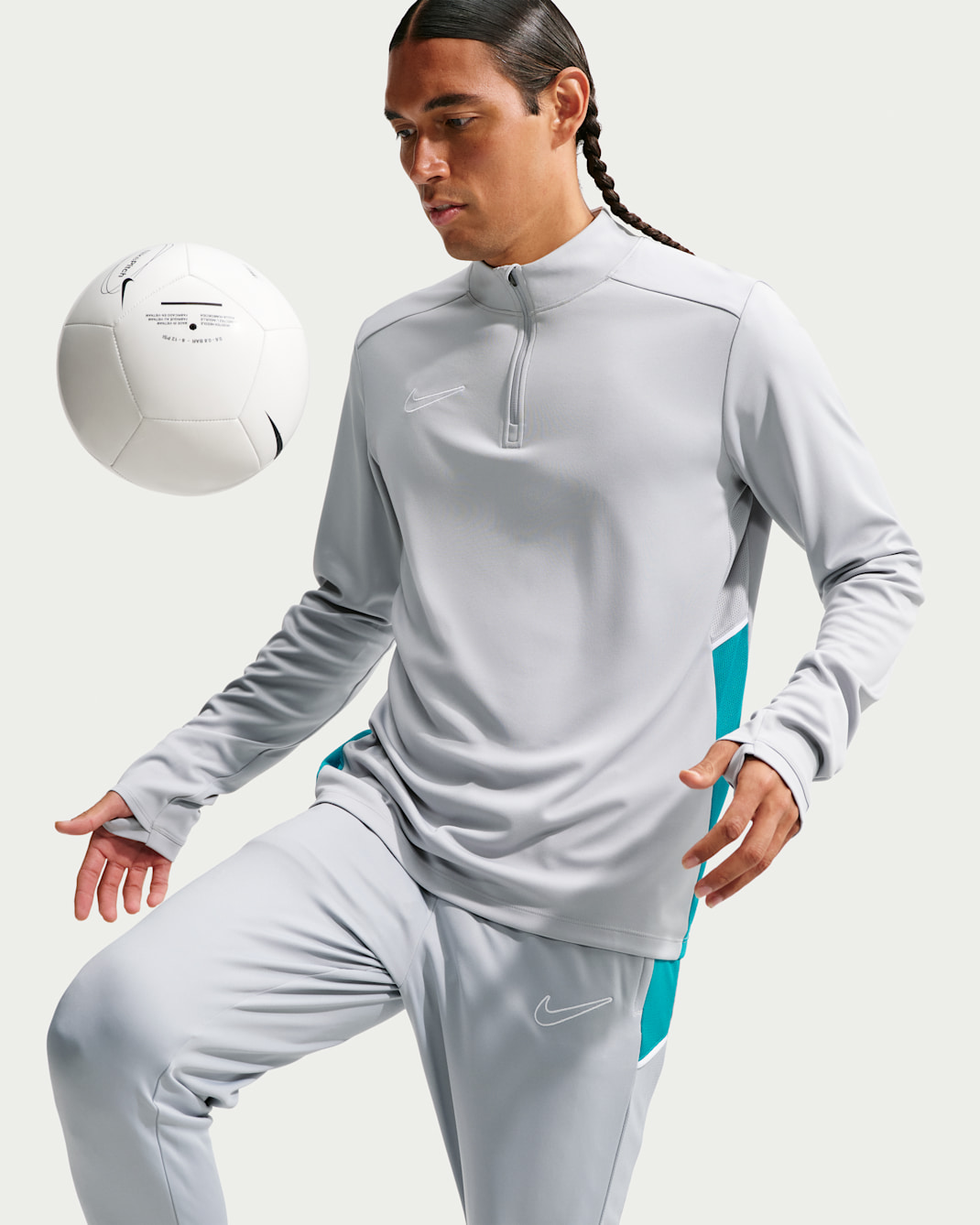 Nike Academy Men's Dri-FIT Football Drill Top - Wolf Grey/Energy/White