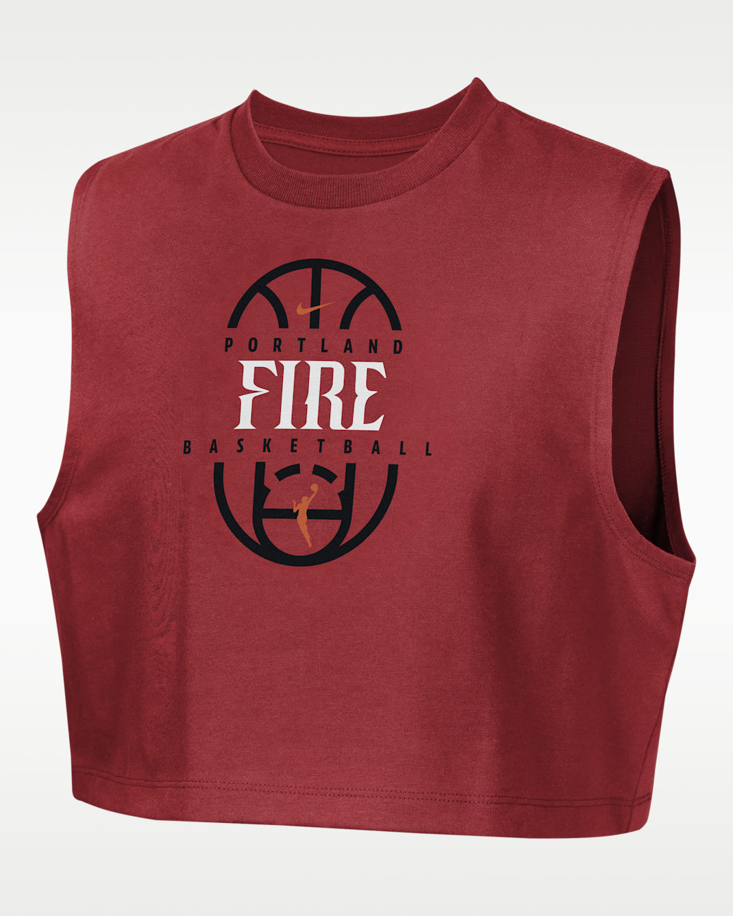 Playera cropped sin mangas para niñas talla grande Portland Fire Nike Authentics - Rojo universitario