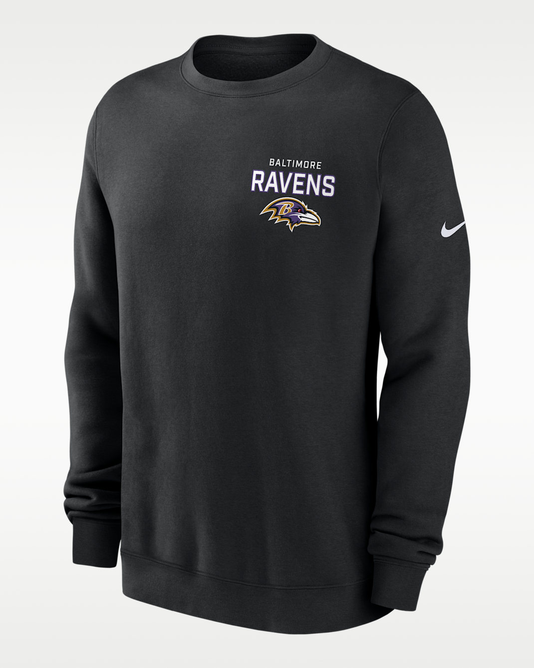 Baltimore Ravens Draw Block Club Men's Nike NFL Pullover Crew - Black
