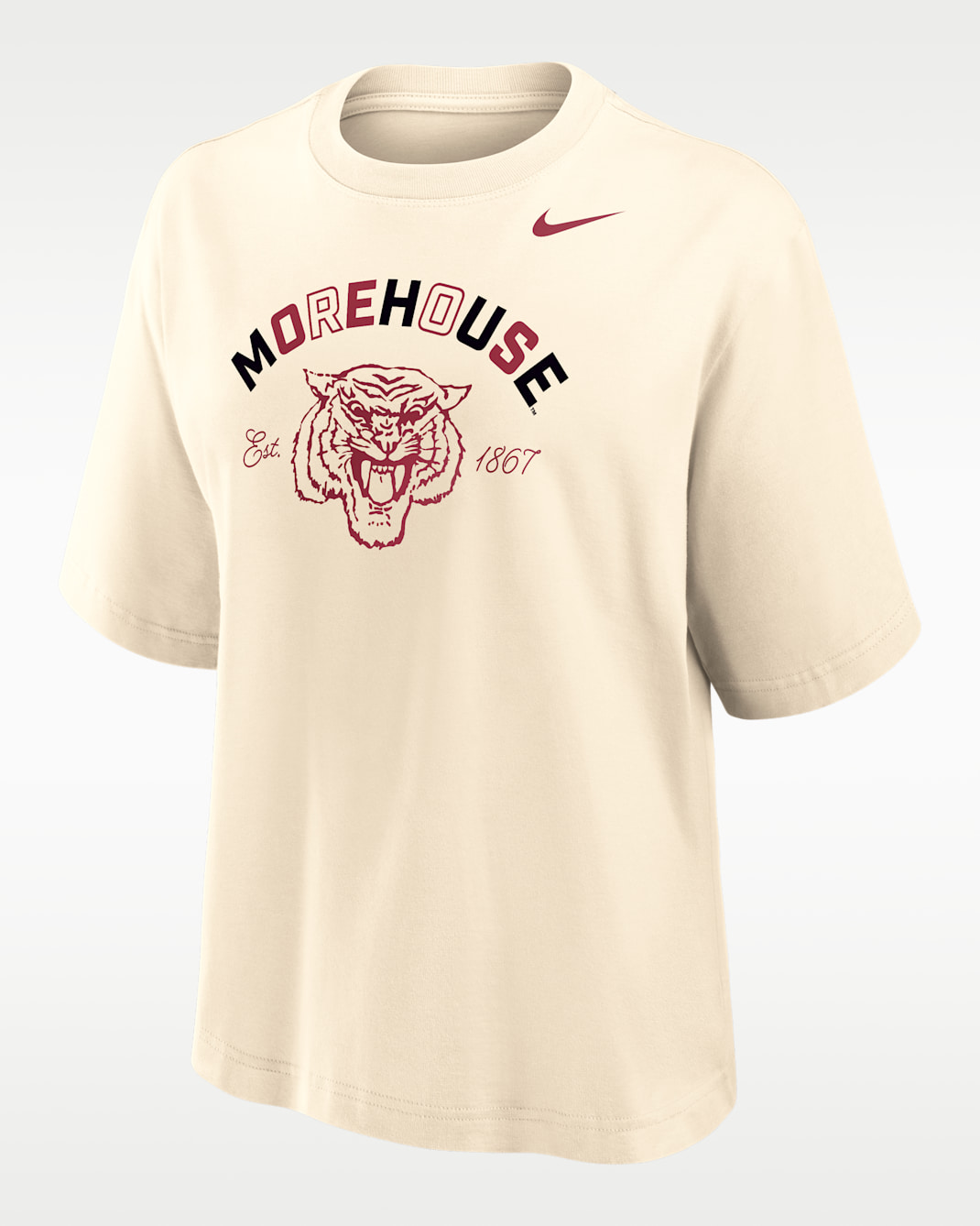 Nike College (Morehouse College) Women's Boxy Cotton T-Shirt - Natural