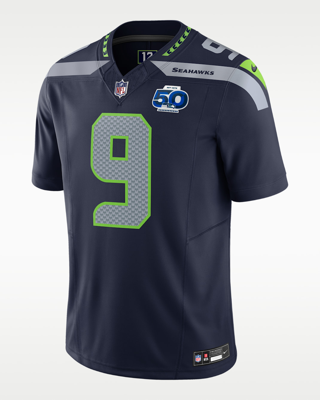 Jersey Nike Dri-FIT de la NFL Limited para hombre Kenneth Walker III Seattle Seahawks 50th Anniversary - Azul marino