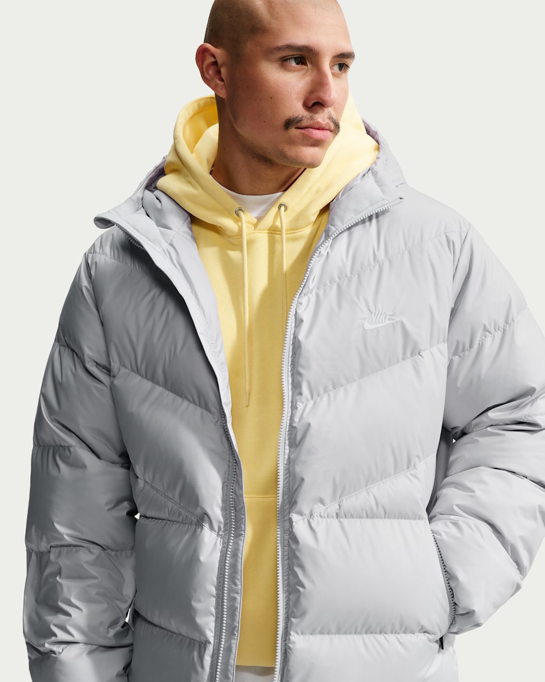 Giacca imbottita Nike Windrunner – Uomo - Grey Fog/Grey Fog/Bianco