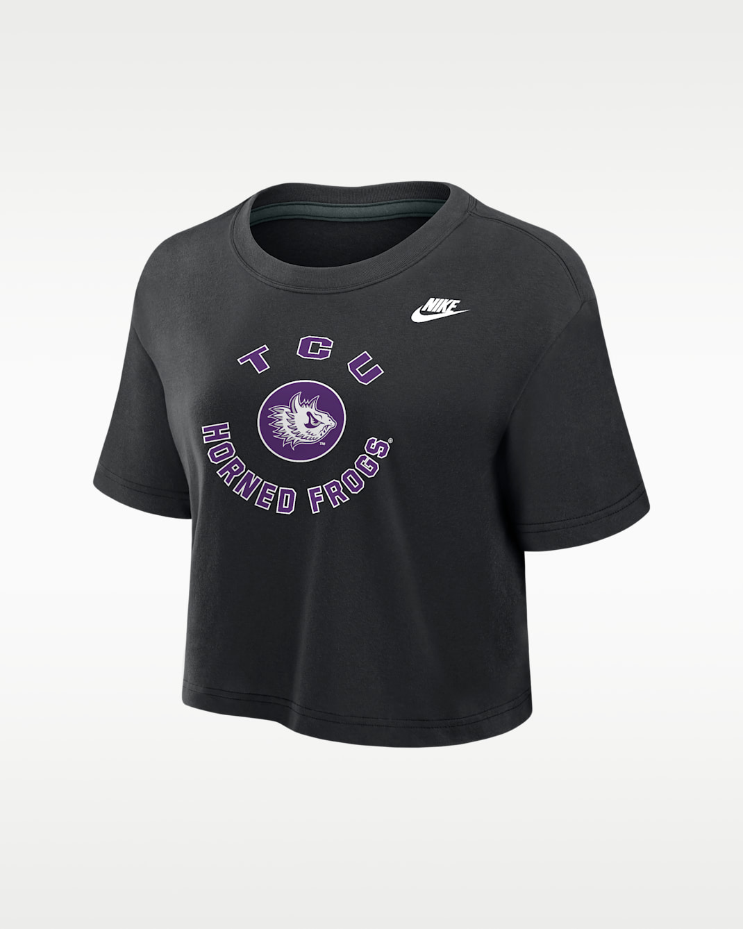 TCU Horned Frogs Women's Nike Dri-FIT Cropped T-Shirt - Black
