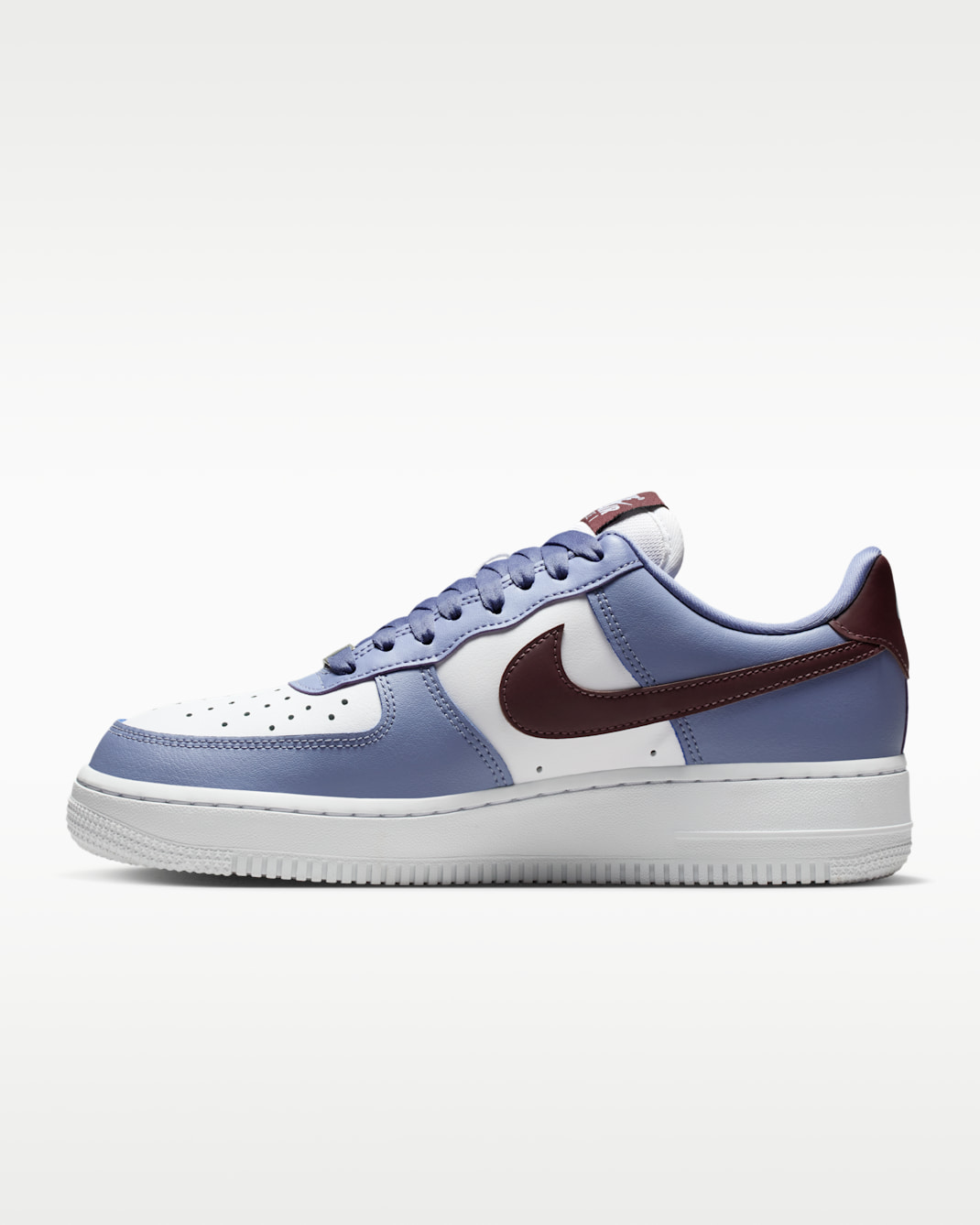 Nike Air Force 1 '07 女鞋 - World Indigo/白色/Metallic Silver/Burgundy Crush