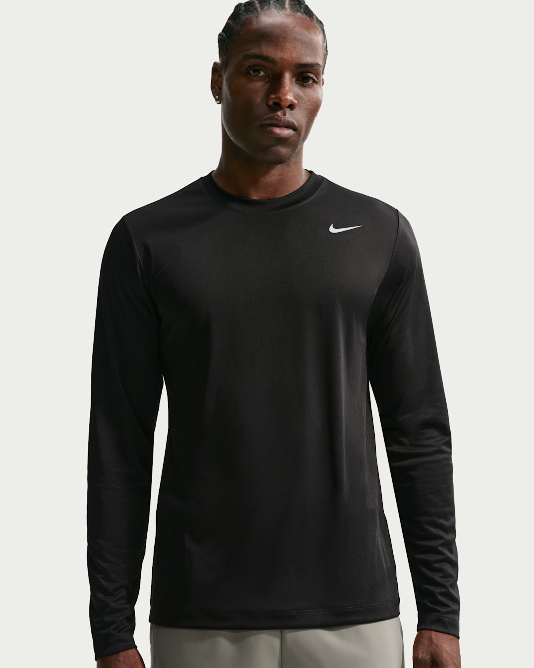 Nike Flex Dri-FIT hosszú ujjú férfi edzőfelső - Fekete/Matte Silver