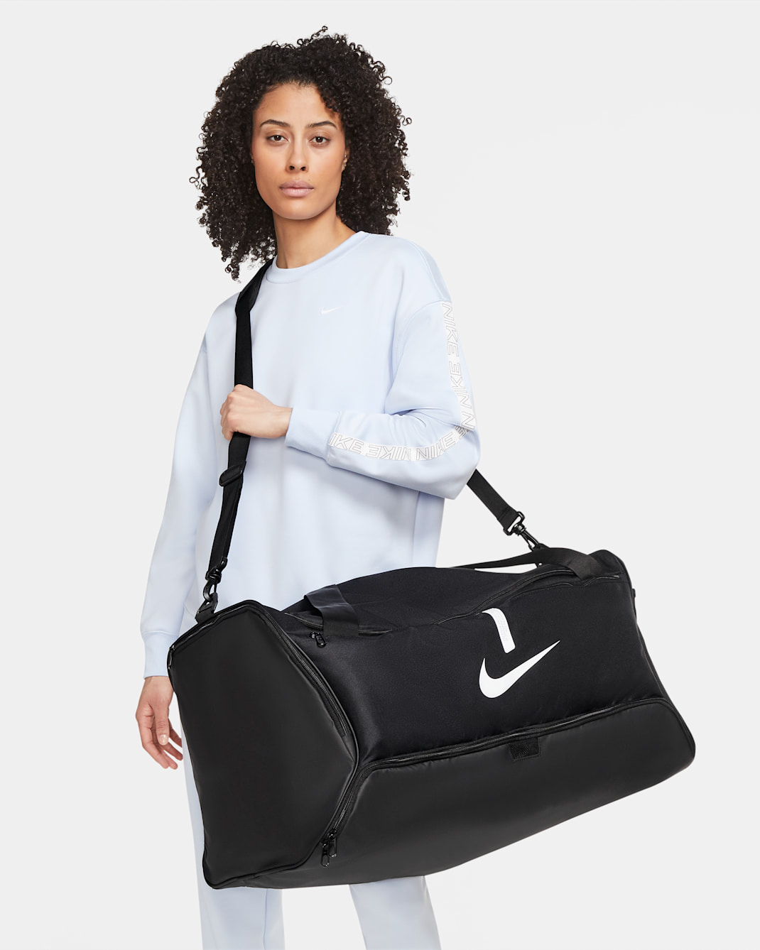 Nike Academy Team Football Duffel Bag (Large, 95L) - Black/Black/White