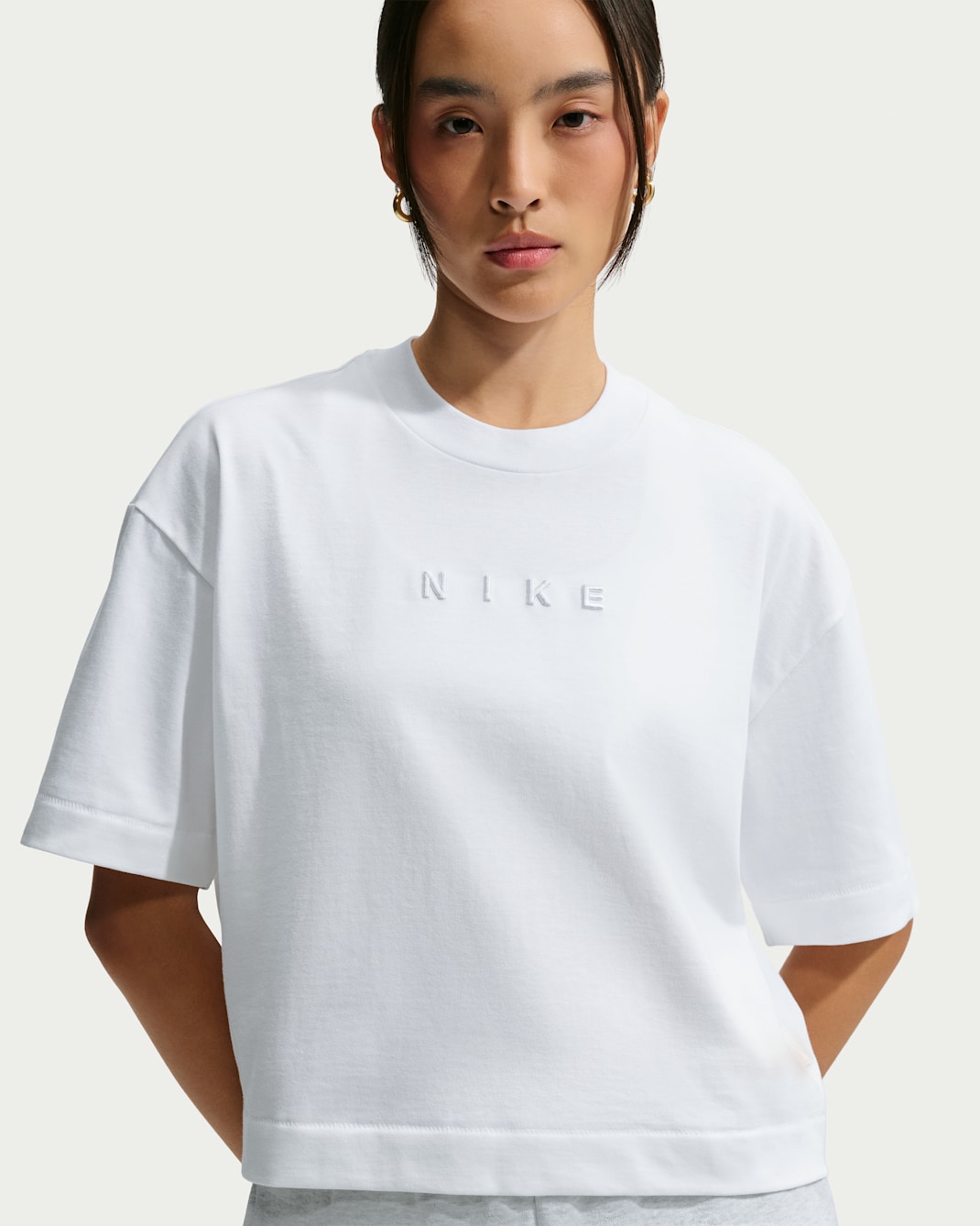 Nike Sportswear kort ekstra stor T-skjorte til dame - Hvit