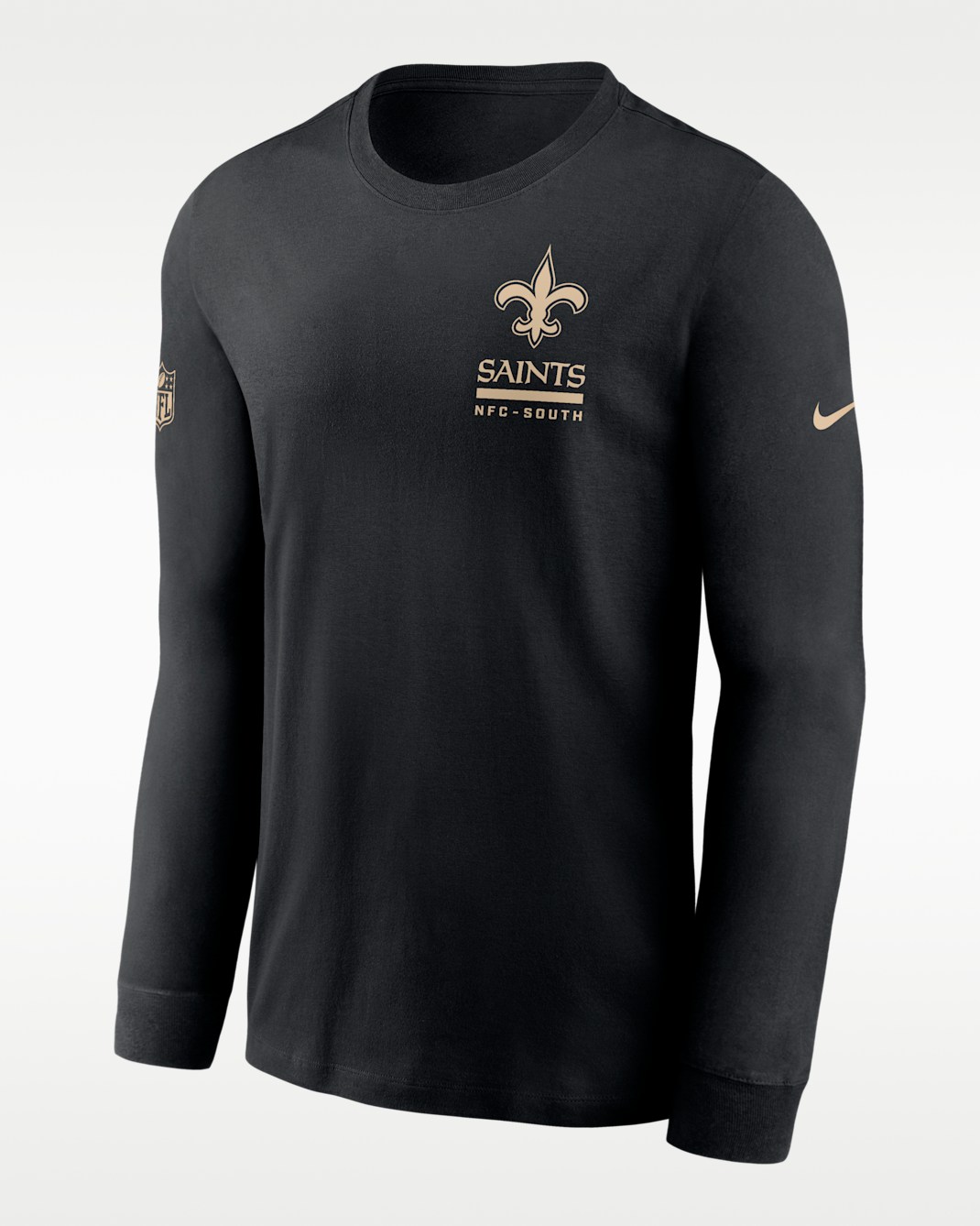 Playera de manga larga Nike Dri-FIT de la NFL para hombre New Orleans Saints Sideline Team Issue - Negro