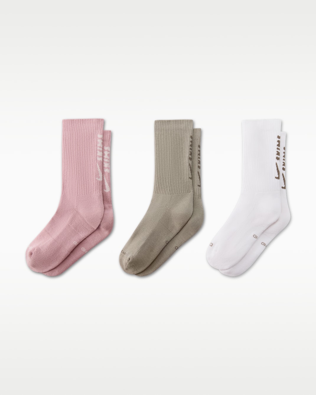 NikeSKIMS Women's Dri-FIT Crew Socks (3 Pairs) - Multi-Colour/NSKM HIMALAYAN/NSKM DUNE