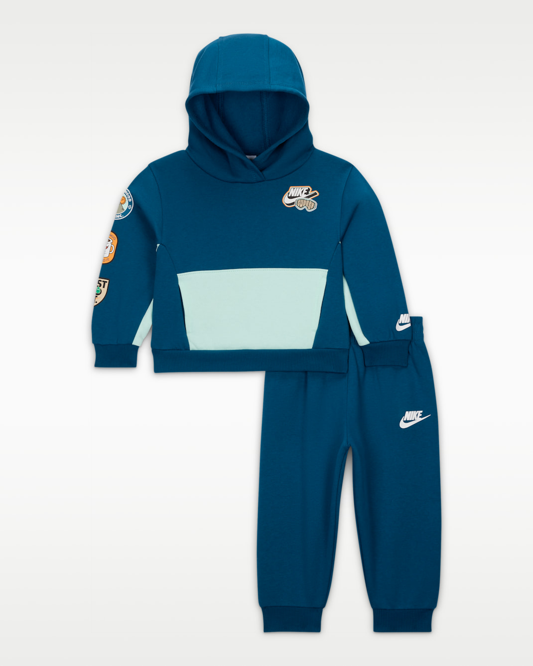 Conjunto de sudadera con gorro sin cierre y joggers de tejido Fleece para bebé (12-24 meses) Nike - Azul fuerza