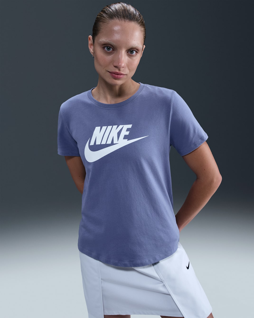 Nike Sportswear Essentials Women's Logo T-Shirt - World Indigo/White