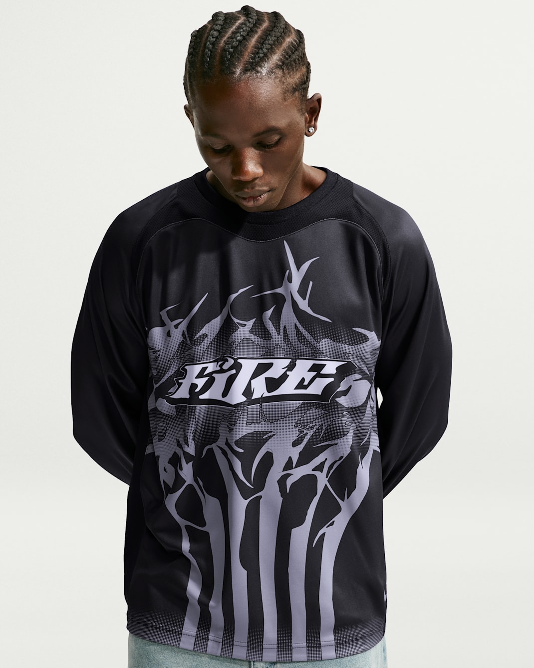 Jersey de manga larga para hombre Nike Sportswear - Negro/Monarca/Rojo gimnasio/Naranja seguridad